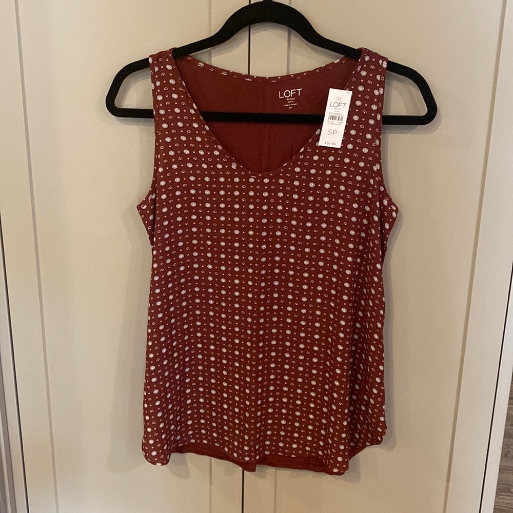 Loft sleeveless top burgundy-New